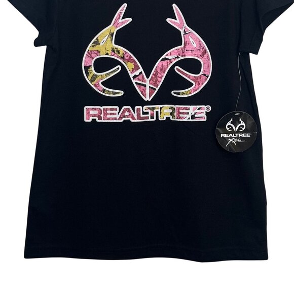Realtree Short Sleeve Tshirt Womens Small Black Pink New Hunting - Picture 4 of 8